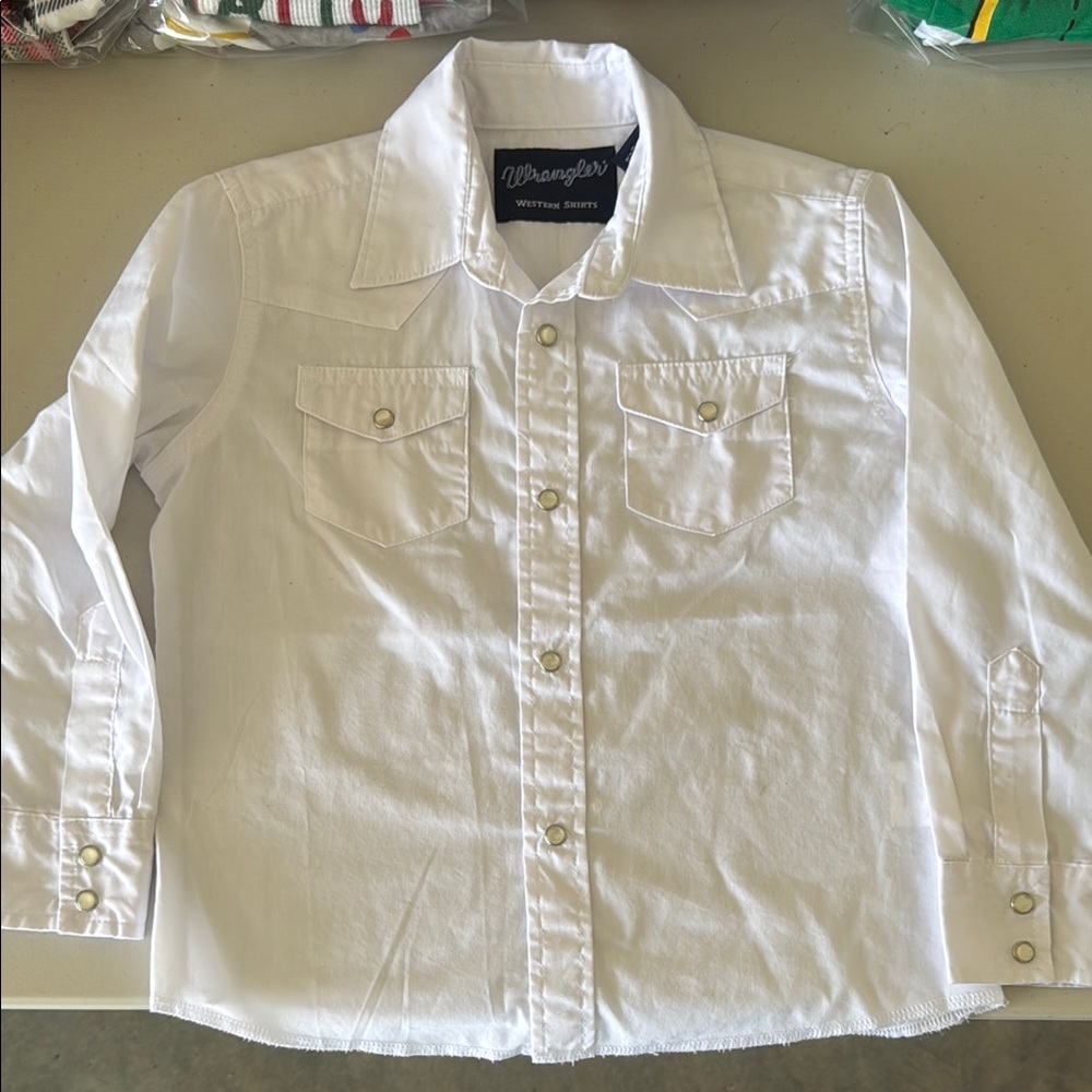 Wrangler White Casual Button Down Shirt